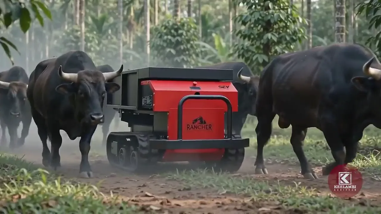 Rancher SEV 5.1, red body, tracked chassis and cargo bed